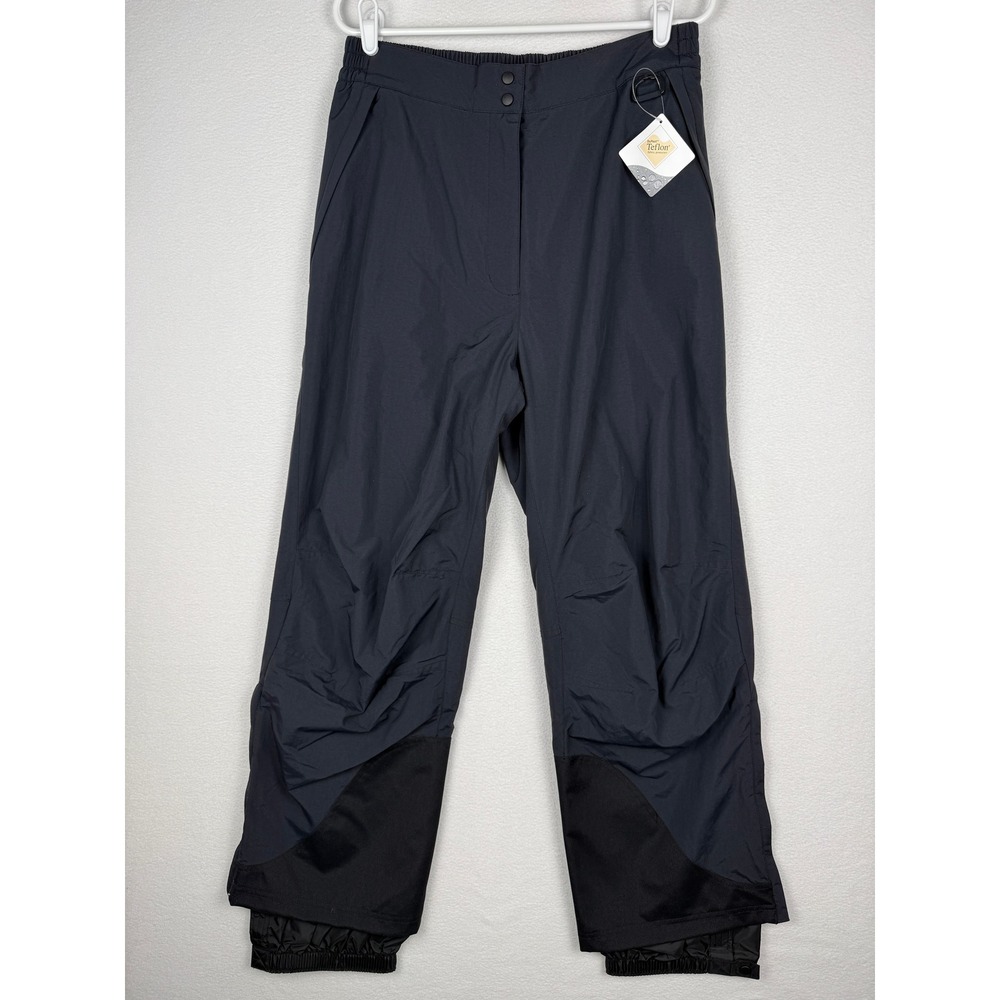 NWT LL Bean Snow Pants Women L Reg Black Teflon Water Resistant OAAF2 Insulated